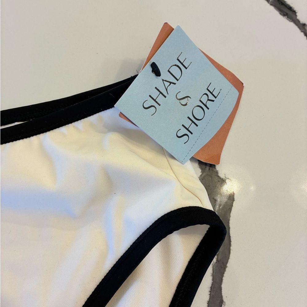 Shade & Shore Cream Bikini Bottom with Black Trim - Picture 4 of 5